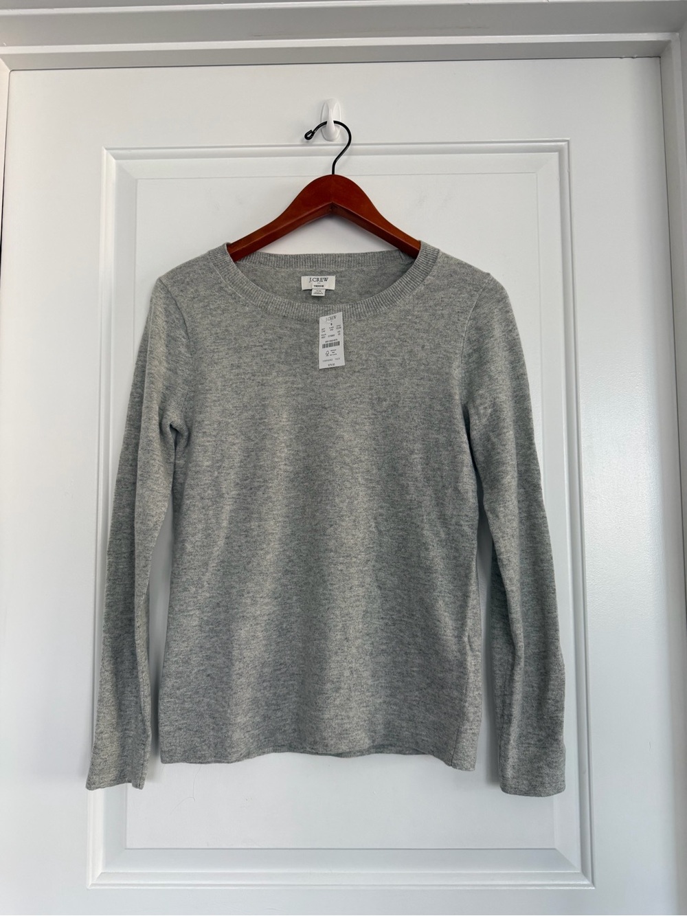 J. Crew Merino Wool Teddie Heather Gray Crewneck Sweater NWT